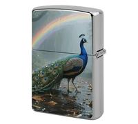 Forest Peacock Lighter Case Metal Double-Sided Lighter Cover Pocket Lighters Sleeve Windproof Lighters Accessories for Men Women