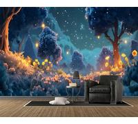 Forest Photo Wall Mural, Self Adhesive Wall Paper with Trees Pattern, Plants Wallpaper 200x140 cm for Bedroom Living Room Tv Background, Home Decoration Poster, C2