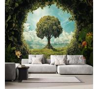 Forest Photo Wallpaper for Bedroom Natural Scenery, Floral, Nordic Style 3D Small Wall Mural, Removable Peel and Stick Self-Adhesive Wall Decal for Boys Girls Living Room Office Decor 79"x 55" T-285