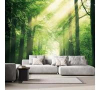 Forest Photo Wallpaper for Bedroom Sunshine Healing Scenery 3D Small Wall Mural, Removable Peel and Stick Self-Adhesive Wall Decal for Boys Girls Living Room Office Decor 157"x 110" 7U-19