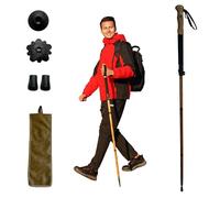 FOREST PILOT Trekking Pole - 1pc Pack Sassafras Wood Adjustable&Detachable Hiking or Walking Stick (Black)