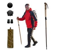 FOREST PILOT Trekking Pole - 1pc Pack Sassafras Wood Adjustable&Detachable Hiking or Walking Stick (Brown)