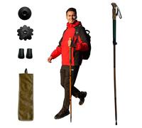 FOREST PILOT Trekking Pole - 1pc Pack Sassafras Wood Adjustable&Detachable Hiking or Walking Stick (Green)