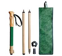 FOREST PILOT Trekking Poles- 1-pc Pack - Adjustable Hiking or Walking Stick -Strong, Natural Beech wood - Quick Adjust Flip-Lock - Beech wood Grip, Leather Strap