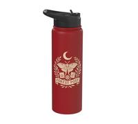 Forest Post Luna Moth Lunar Night Stamp Art Stainless Steel Insulated Water Bottle