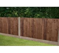 Forest Garden Pressure Treated Closeboard Fence Panel, 6ft x 3ft (1.83m x 0.92m), Brown Timber Rough Sawn