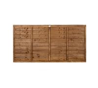 Forest Garden Pressure Treated Superlap Fence Panel 6ft x 3ft, 1.83m x 0.91m, Brown Timber, Straight-Cut Boards