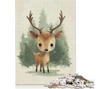 Forest Prince Deer Jigsaw Puzzles Puzzles for Adults Kids. 1000 Piece Impossible Challenge Toy Educational Game Home Decoration for Educational Games Gifts 1000pcs (38x26cm)
