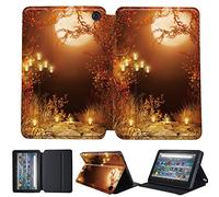 Forest Printed Case Compatible with All-New Amazon Kindle Fire HD 8 & 8 Plus Tablet (12th Gen/10th Gen, 2022/2020 Release) 8 Inch Thin Premium PU Leather Folio Case Cover (candle light)