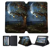 Forest Printed Case Compatible with All-New Amazon Kindle Fire HD 8 & 8 Plus Tablet (12th Gen/10th Gen, 2022/2020 Release) 8 Inch Thin Premium PU Leather Folio Case Cover (moon and light)