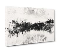 Forest Reflecting On A Lake Watercolour Canvas Print | Gallery Wrapped 30mm Frame Wall Art | 24x16 inches | Ready to Hang | Modern Landscape Picture | Living Room Bedroom Lounge Office