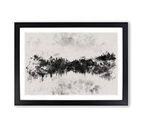 Forest Reflecting on a Lake Watercolour Framed Print | A2 Black Framed Wall Art | Ready to Hang | Modern Landscape Picture | Living Room Bedroom Lounge Office