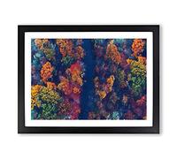 Forest River Modern Art Framed Print | A2 Black Framed Wall Art | Ready to Hang | Modern Landscape Picture | Living Room Bedroom Lounge Office