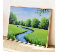 Forest River Paint by Numbers for Adults Children, Painting by Number Canvas Kits Without Frame, DIY Acrylic Painting Craft Kits with Brushes, Home Wall Christmas Decorations, Gifts 90x70cm F-q-672