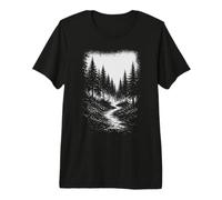 Forest River Path Nature Outdoor Wildlife Woods Camping Premium T-Shirt