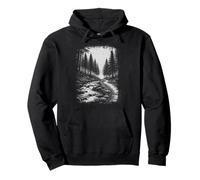 Forest River Path Nature Outdoor Wildlife Woods Camping Pullover Hoodie