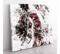 Forest Road in Alpe di Siusi Italy Watercolour Modern Canvas Wall Art Print Ready to Hang, Framed Picture for Living Room Bedroom Home Office Décor, 50x50 cm (20x20 Inch)