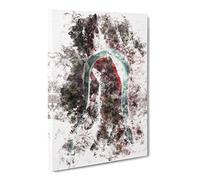 Forest Road In Alpe Di Siusi Italy Watercolour Modern Canvas Wall Art Print Ready to Hang, Framed Picture for Living Room Bedroom Home Office Décor, 30x20 Inch (76x50 cm)