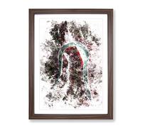 Forest Road In Alpe Di Siusi Italy Watercolour Modern Framed Print | A3 Walnut Framed Wall Art | Ready to Hang | Modern Landscape Picture | Living Room Bedroom Lounge Office