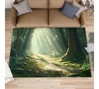 Forest Rug 120x170, Forest Rugs for Bedroom, Natural Scenery Rugs for Living Room, Washable Area Rug for Boys Girls Room, Non Slip & Low Pile Carpet