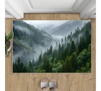 Forest Rug, Misty Forest Small Rugs for Bedroom, Natural Landscape Carpet Soft Washable Non Slip Indoor Mats, Home Decor 50x80cm