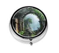 Forest Ruins Unique Customized Pill Organizer - 7 Day AM PM Travel Pill Box with Full Print Design - Iron Plating Mini Medicine Organizer