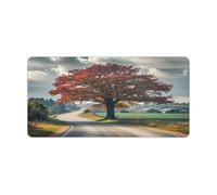 Forest Rural Roads Desk Mat Anti-Slip Big Mousepad Keyboard Pad Mouse Mat for Computer Extended Mouse Pad for Gaming Desk Blotter Waterproof Writing Pads for Office and Home