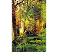 Forest Scene - Thomas Moran - Notebook: 120 Lined Pages 6" x 9" Journal Diary Notepad