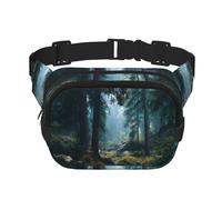 Forest Scenery Print Bag Waist Fanny Pack - Keeper Large Fashion Bumbag For Women Men,Adjustable Waist Bag Running Walking Outdoor