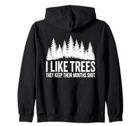 Forest Silence Adventure Outdoor Timber Lover Zip Hoodie