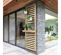 Forest Garden Slatted 5'11'' x 1'11'' Wall Planter - 1 Shelf, Brown