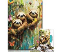Forest Sloth 1000 Piece Jigsaw Puzzles for Teenagers Gifts,for Educational Game Challenge Toy Unique Home Decor And Gifts (50x75cm)