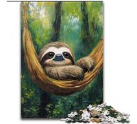 Forest Sloth JigsawPuzzle 1000 Pieces for Teenagers, Interesting Stress Reduction Parent-child Interaction (size 26x38cm)