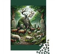 Forest Spirits Mythical Creatures Adult 1000-Piece Jigsaw Puzzle, 70x50cm/1000pcs; Tabletop Entertainment at Home; White Cardboard for Steady Handling