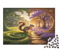 Forest Squirrel 1000 Piece Jigsaw Puzzle Paper for Adults Enchanted Nature Scene Puzzle Game for Family Relaxation Focus Home Decor Gift 70x50cm/1000pcs
