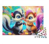 Forest Squirrels Cartoon Animals 1000 Piece Jigsaw Puzzle Paper for Adults Family Fun Relaxation Gift 52x38cm/1000pcs