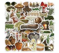 Forest Stickers 50 Pcs Waterproof Cute Funny Creature Plant Sticker for Water Bottle Laptop Scrapbook Skateboard Car Bike Guitar Phone Notebook Luggage,Vinyl Cartoon Animals Decals for Teens Kids