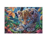 Forest Stream Leopard 300 Piece Jigsaw Puzzle for Adults Woods Flora Brook Jigsaw Weekend DIY Activity Parent Child Bonding Vibrant Design Perfect Festival Gift 300 PCS