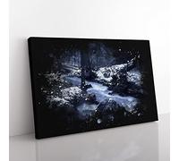 Forest Stream Vol.1 Paint Splash Modern Art Canvas Wall Art Print Ready to Hang, Framed Picture for Living Room Bedroom Home Office Décor, 60x40 cm (24x16 Inch)