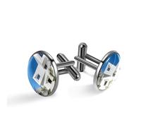 Forest Stream Whisper Classic Geometric Shape Cufflinks for Men with Secure Fastening