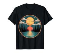 Forest Sunset Nature Wilderness Camping Adventure Hiking Sky T-Shirt