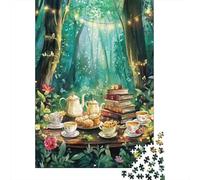 Forest Tea Party 1000 Pc Thickened Paper Puzzle Grown-Ups Relaxation Hobby Easy Store Engaging Brain Teaser 38x26cm/1000pcs