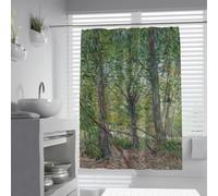Forest Theme Shower Curtains the Trees Famous Painting Prints Shower Curtain Polyester Fabric Bath Curtain for Modern Home Bathroom 90 x 180 cm