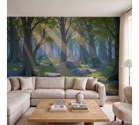 Forest-Themed Illustrations Wallpaper - Sunshine Oak Forest Wall Mural