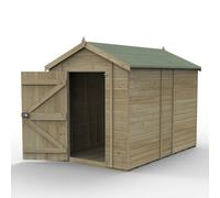 Forest Garden Timberdale Apex Shed - Single Door, Windowless, 10ft x 6ft Pressure Treated Green Wood