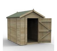 Forest Timberdale Apex Shed - No Windows, 8' x 6', Tongue and Groove Construction, Green, FGE490