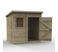 Forest Timberdale Pent Shed 7' x 5', Premium Pressure-Treated Timber, Green Tongue & Groove, FGE548