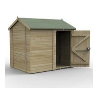 Forest Garden Timberdale Reverse Apex Shed - Single Door, 8ft x 6ft Pressure Treated, Windowless