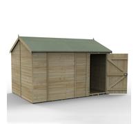 Forest Timberdale Reverse Apex Shed - No Windows, 12' x 8', Pressure Treated Green Timber, Tongue and Groove, FGE507