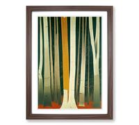Forest Torn Paper Framed Wall Art Print A2 Walnut